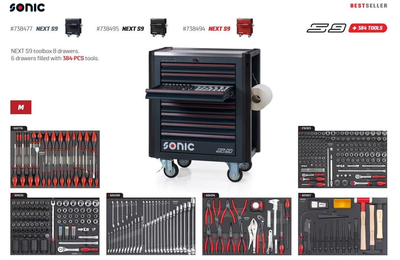 Tool box Sonic NEXT S9 with 384-piece kit