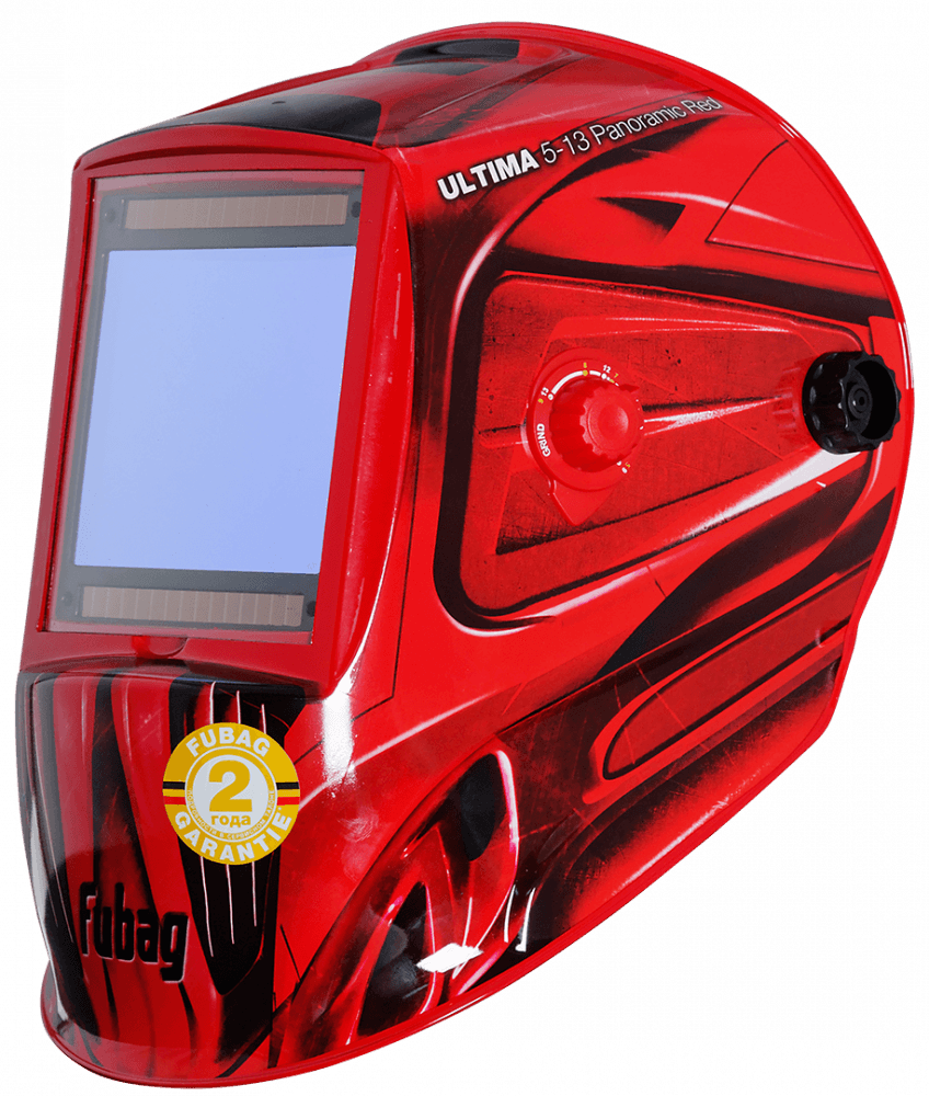 Маска сварочная Fubag ULTIMA 5-13 Panoramic Red (зона обзора 100 мм х 93 мм) (992510)
