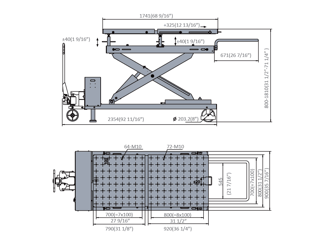 Стол подъемный г.п. 1,2 т. Everlift MS12M