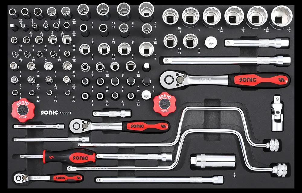 Набор головок бит 1/4", 3/8" и 1/2", SFS 86 шт. (Авиация)