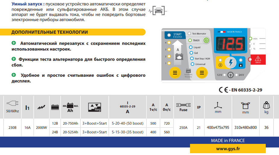 Пуско-зарядное устройство STARTIUM 980E